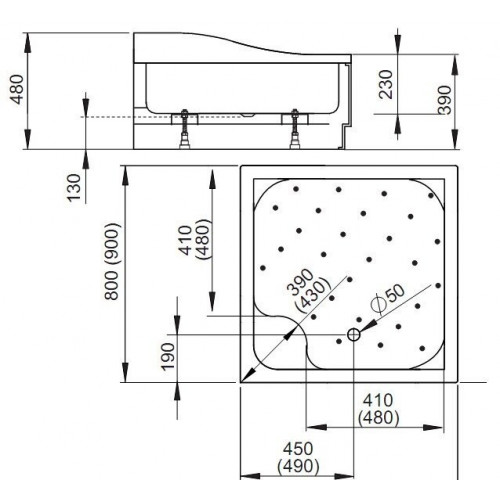 Глубокий поддон Radaway Korfu C 80x80