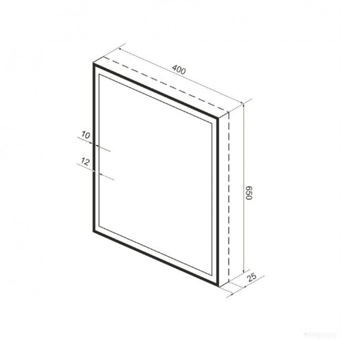 Зеркало Wellsee Зеркало с фронтальной LED-подсветкой 7 Rays' Spectrum 172201120, 40 х 65 см (с сенсором и регулировкой яркости освещения)