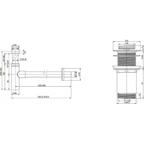 Сифон Wellsee Drainage System 182121002 (сифон, донный клапан, золото)