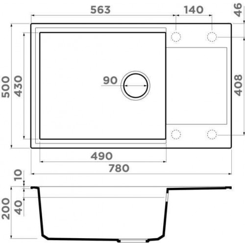 Кухонная мойка Omoikiri Sakaime 78-LB-CH 78x50 шампань