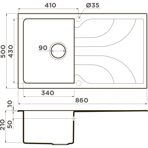 Кухонная мойка OMOIKIRI Yasugata 86-GR 86x50 leningrad grey