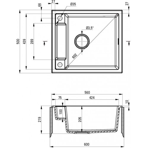 Кухонная мойка Deante MAGNETIC ZRM_N103 56x50 черный