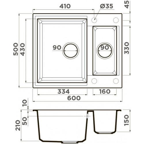 Кухонная мойка Omoikiri Sakaime 60-2-CH 4993913 60x50 шампань