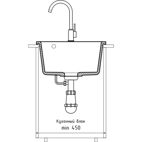 Мойка кухонная GranFest URBAN 658L GF-UR-658L серый