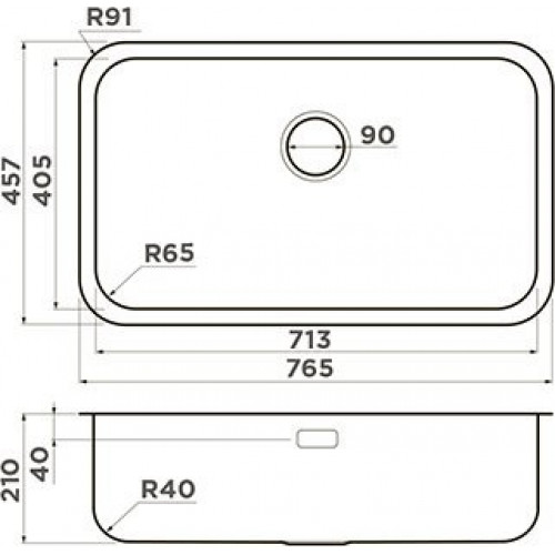 Кухонная мойка Omoikiri Omi 76-U/I-IN 76,5x45,7 нержавеющая сталь