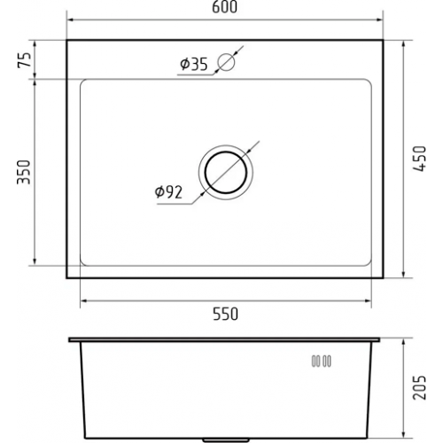 Мойка кухонная GranFest GF-6045 графит