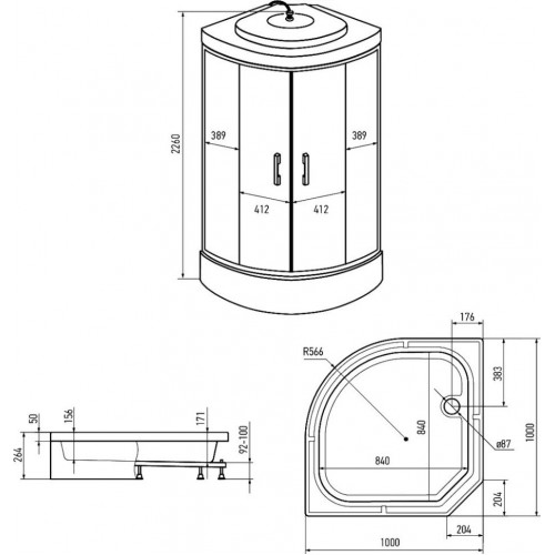 Душевая кабина Erlit ER351026-C3-RUS 100x100