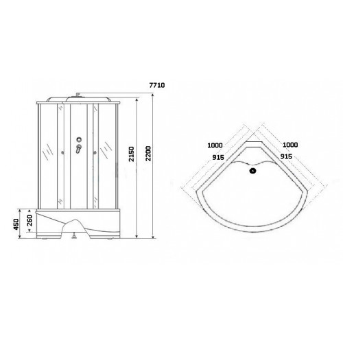 Душевая кабина Niagara NG-7710W 100х100