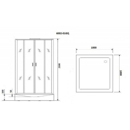 Душевая кабина Niagara Premium NG-6002-01GQ 100x100