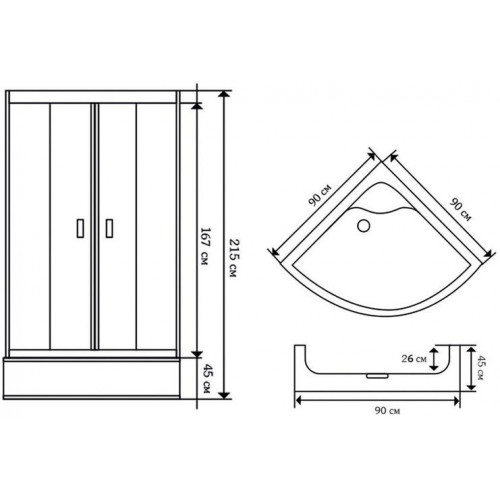 Душевая кабина Niagara Classic NG-112-15 90x90 передние стекла матовые