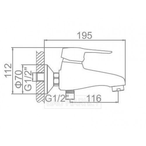 Смеситель для ванной Ledeme L3204 (L3204)