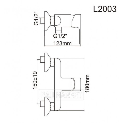 Смеситель для душа Ledeme L2003 (L2003)