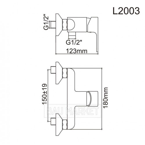 Смеситель для ванны и душа Ledeme L2003W (L2003W)