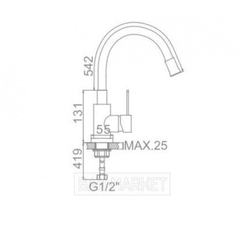 Смеситель для кухни Ledeme L74004-2 (L74004-2)