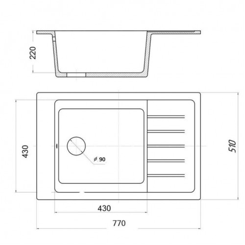 Мойка кухонная Wisent WP780-26 антрацит