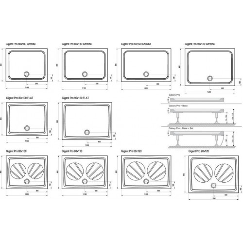 Душевой поддон Ravak GIGANT PRO 120x80 chrome/white
