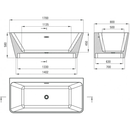 Ванна акриловая Deante Hiacynt 170x80 белая