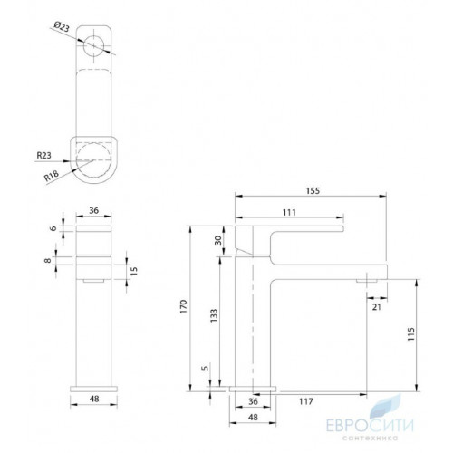 Смеситель для умывальника Omnires Baretti BA7810 BL