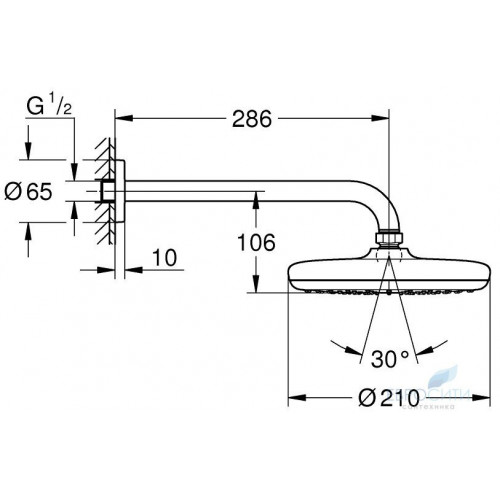 Верхний душ Grohe Tempesta 210 26411000