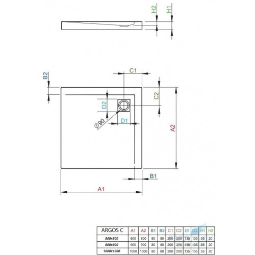 Поддон Radaway Argos C 100x100