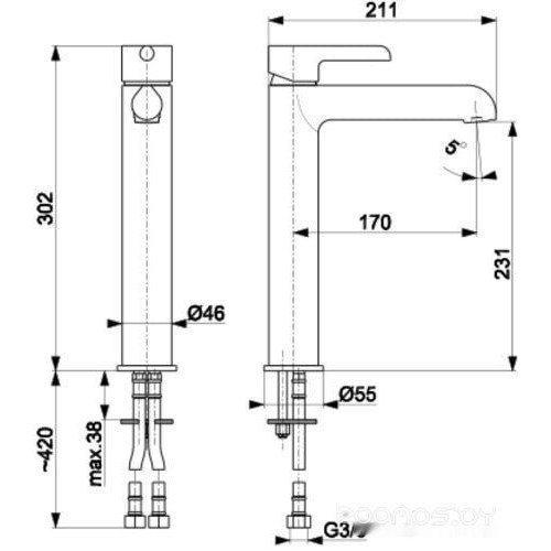 Смеситель Armatura Angelit 4722-612-40