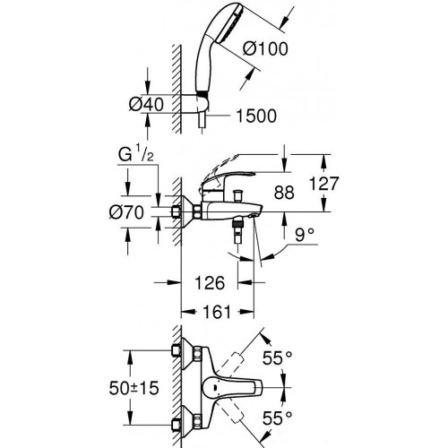 Смеситель Grohe Eurosmart 3330220A