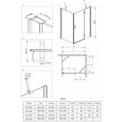 Душевой уголок Deante Abelia 90x100 KTA 047P