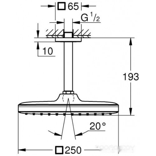 Верхний душ Grohe Tempesta 250 Cube 26683000