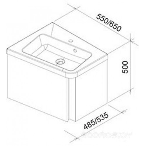 Тумба под умывальник Ravak Тумба под умывальник 10° 550 L (белый) [X000000739]