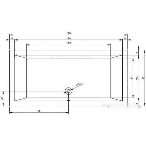 Ванна Riho Lugo 190x90 BT05 (с ножками)
