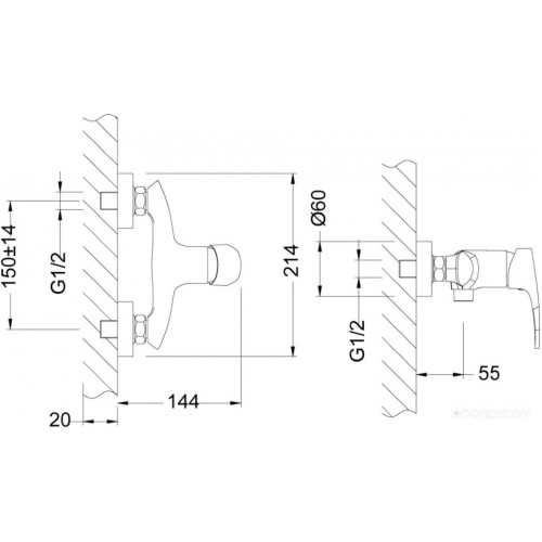 Смеситель Lemark Linara LM0403C для душа