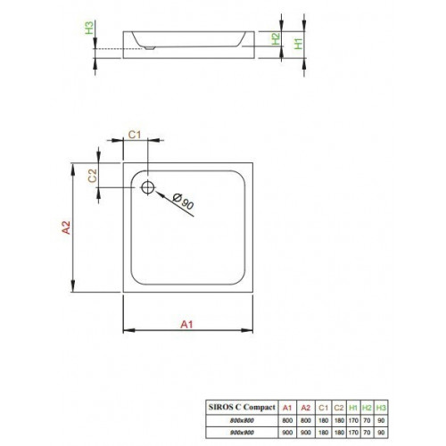 Поддон Radaway Siros C Compact 80x80