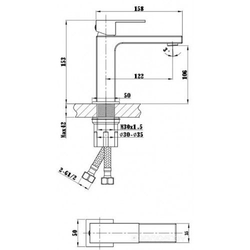 Смеситель Vincea Cube VBF-1C01MB