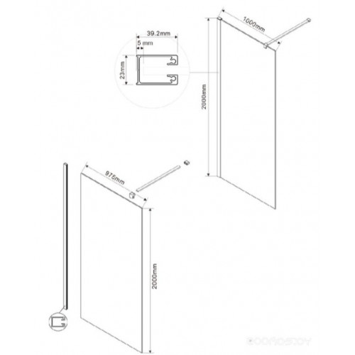 Душевая стенка Vincea Walk-In VSW-1H100CLG