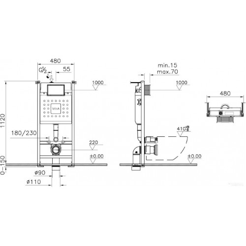 Унитаз Vitra Zentrum Round 9879B003-7200