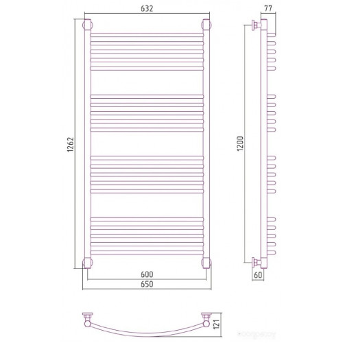 Полотенцесушитель Сунержа Богема+ выгнутая 1200х600 12-0221-1260