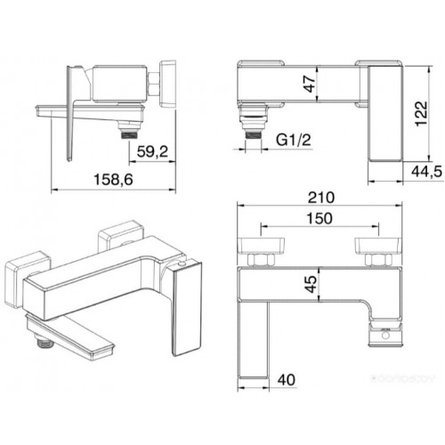 Смеситель Vivi Felice 3040 B cromo-bianco