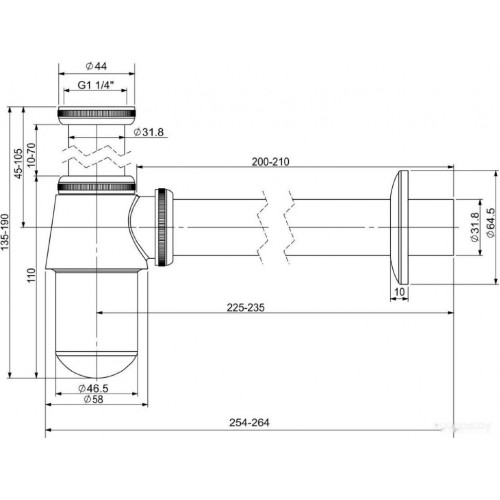 Сифон Wellsee Drainage System 182103000 (хром)