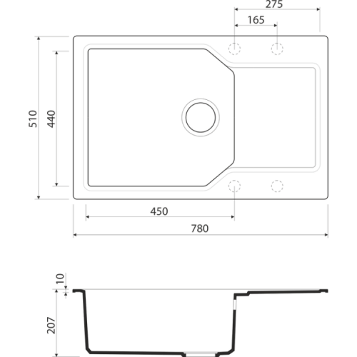 Кухонная мойка Omoikiri Yonaka 78-LB-BL 78x51 черный