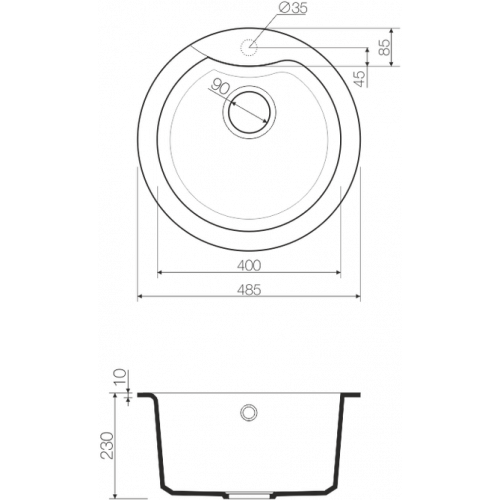 Кухонная мойка Omoikiri Yasugata 48R-BL 48,5x48,5 черный