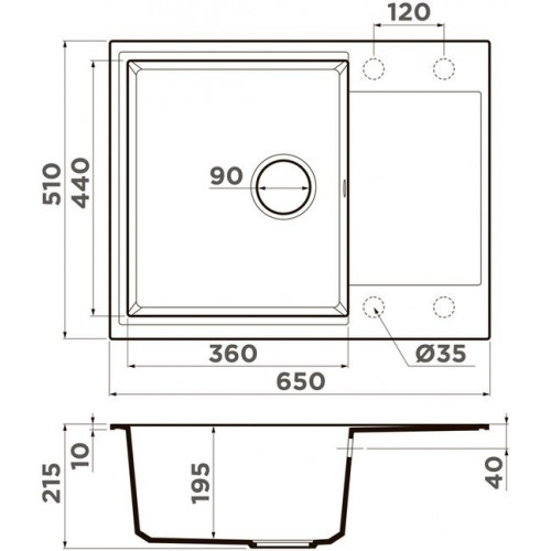 Кухонная мойка Omoikiri Daisen 65-PA 65x51 пастила