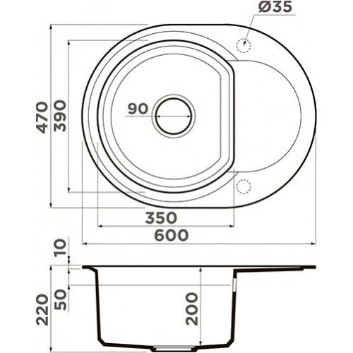 Кухонная мойка Omoikiri Sakaime 60E-GR 60x47 leningrad grey