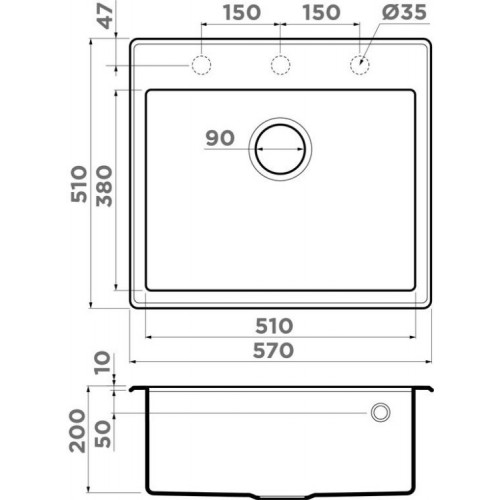 Кухонная мойка Omoikiri Tedori 57-SA 57x51 бежевый