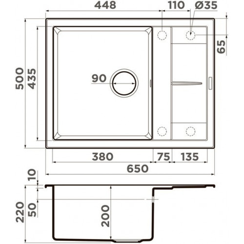 Мойка кухонная Omoikiri Sumi 65-PL 4993675 платина