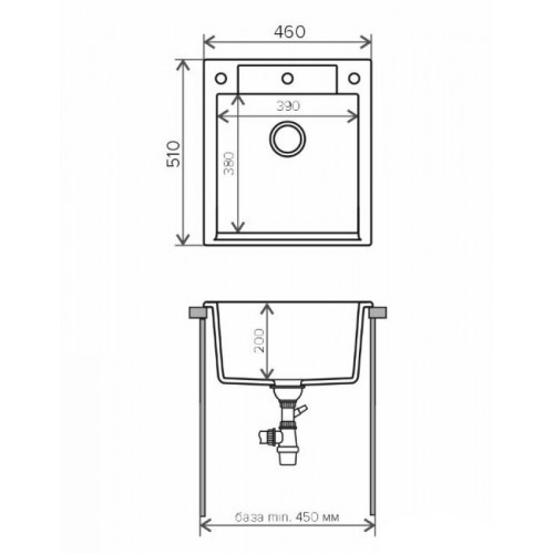 Кухонная мойка Polygran ARGO 460 №328 46x51опал