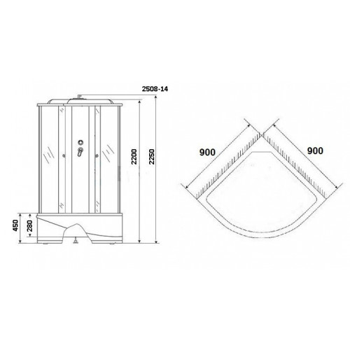 Душевая кабина Niagara NG-2508-14G 90x90