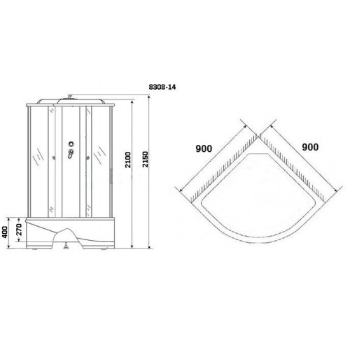 Душевая кабина Niagara NG-8308-14 90x90