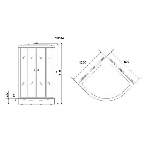 Душевая кабина Niagara NG-3513-14L 120x80