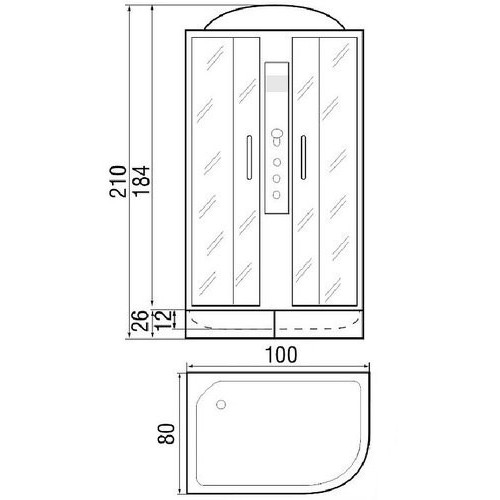 Душевая кабина River Nara 100/80/26 МТ L 100x80