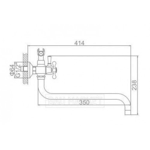 Смеситель для ванны и душа Ledeme L2619-2 (L2619-2)